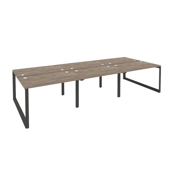 Onix Рабочая станция на О-образном м/к O.MO-D.RS-6.2.7 Тиквуд темный/Антрацит металл 3540*1475*750 - Вид 1