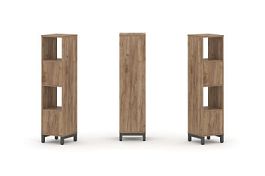 Стайл Проджект Набор стеллажа 1 сторон., 4 яр. SN.NS-411 Дуб Табак/Металл Антрацит 387*400*1615 - Фото предпросмотра