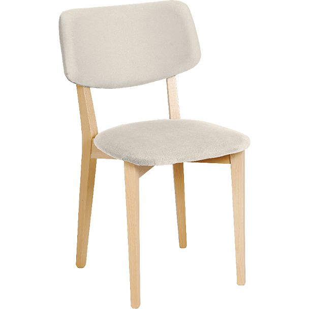 Стул деревянный с мягким сиденьем Мэти Натуральный/Кремовый велюр - Вид 3
