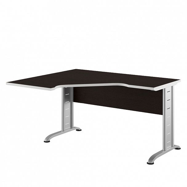 Рабочая станция левая Metal Swift 140x120x75 тёмный дуб - Вид 1