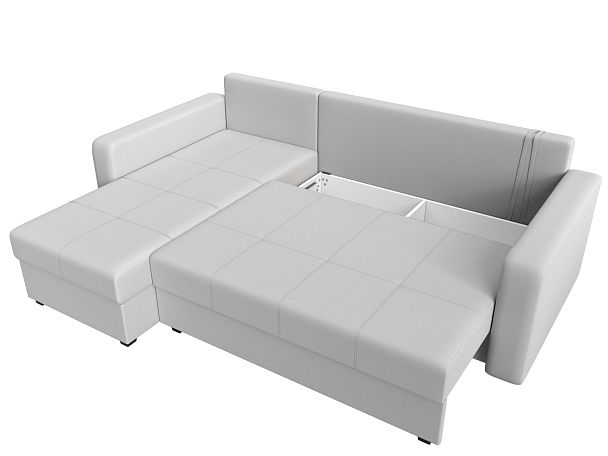 Диван угловой Ливерпуль Лайт левый угол Экокожа белый - Вид 7