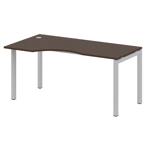 Metal System Quattro Стол криволинейный левый на П-образном м/к 50БП.СА-1 (L) Венге/Серый металл 1600*900*750 - Вид 1