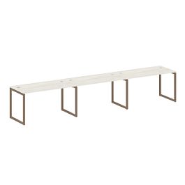 Metal System Quattro Р. ст. на 3 раб. места на О-образном м/к 40БО.СМ-3.3 Дуб наварра/Мокко металл 4200*720*750 - Фото предпросмотра