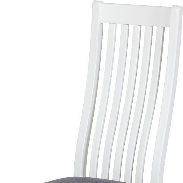 Стул деревянный с мягким сиденьем Альбен Белая эмаль/Серый велюр - Вид 6