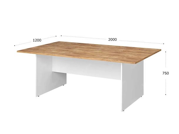 TANDEM RTD006-200-ME Конференц-стол прямоугольный ун-й 2000х1200х750 Таксония медовая/Белый - Вид 2