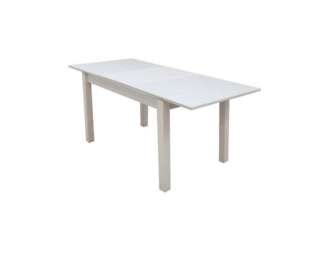 Стол Бруно ЛДСП/стекло, 1200(1700)*800, Белый/белое ЛДСП/стекло, 1200(1700)*800, Белый/белое - Вид 2