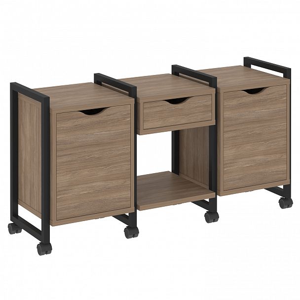 Тумба на колесах наборная "Loft" VR.L-TN-7.K дуб аризона/черный - Вид 1