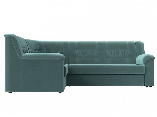Угловой диван Карелия левый угол (полностью Велюр бирюзовый) - Вид 2