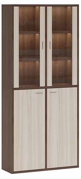 Шкаф-витрина Домино СУ(ш2в2)+2ФС+2ФГ Карамель/Шамони - Вид 1