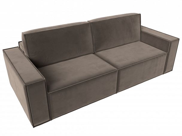 Диван прямой Куба (полностью велюр коричневый) - Вид 5