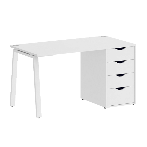 Home Office Стол письменный VR.SP-3-138.4.A Белый бриллиант/Белый металл 1380*720*750 - Вид 1