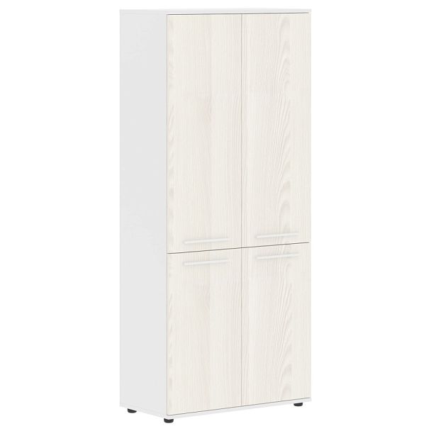 Шкаф высокий широкий EHCS 85.3 Ясень Траун/Белый/Белый 852х430х1967 EDIS - Вид 1