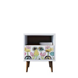 Тумбочка Berber с одним ящиком 3 принт арт BB06/Print_03, разноцветная - Фото предпросмотра