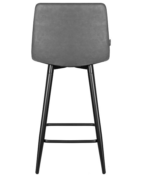 Стул полубарный DOBRIN OLIVIA (черные матовые ножки, серая антрацитовая винтажная экокожа (RU-08)) - Вид 5