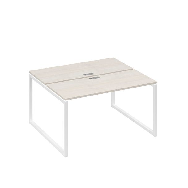 Станция (2х140) офисная с металлокаркасом QUATTRO A4 А4 Б4 171 БП дуб / металлокаркас белый - Вид 1