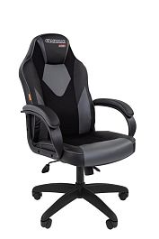 Кресло Chairman game 17 Россия экокожа черный/серый - Фото предпросмотра