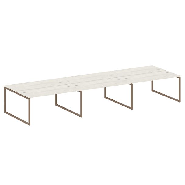 Metal System Quattro Р. ст. на 6 раб. места на О-образном м/к 40БО.СМ-6.4 Дуб наварра/Мокко металл 4800*1475*750 - Вид 1