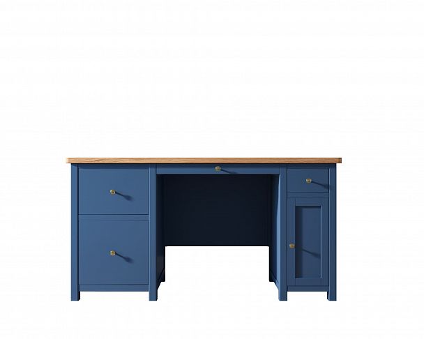 Большой рабочий стол "Jules Verne" с узкой тумбой JV14ETGB - Вид 1