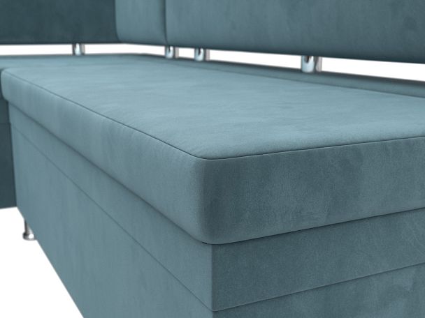 Кухонный уголок Стайл левый (полностью Велюр бирюзовый) - Вид 4