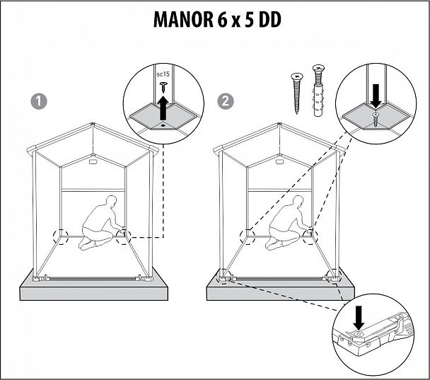 Сарай "MANOR 6 x 5 DD (two windows at the front)" - Вид 3
