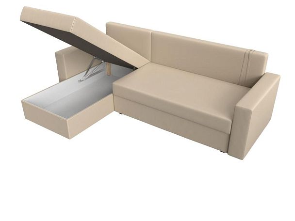 Угловой диван Траумберг Лайт левый (полностью экокожа бежевая) - Вид 7