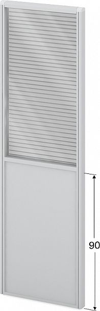 Модуль комбинированный "Мобильные офисные перегородки «Логика»" ПК-ЛГ-МДК200х80/90Ж/Д-В1-301 серый - Вид 1