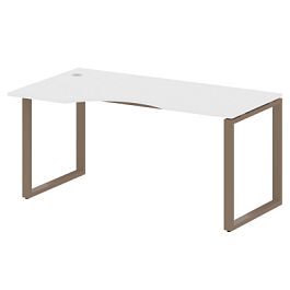 Metal System Стол криволинейный левый на О-образном м/к БО.СА-1 (L) Белый/Мокко металл 1600*900*750 - Фото предпросмотра