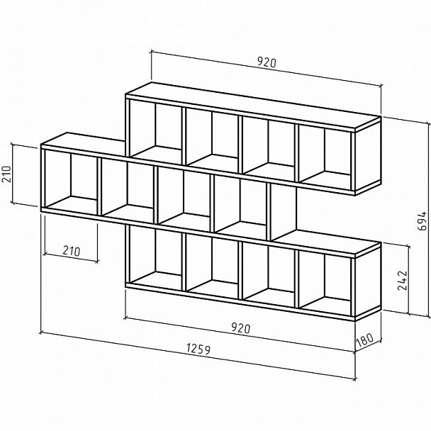Полка книжная Вайс-9 - Вид 2