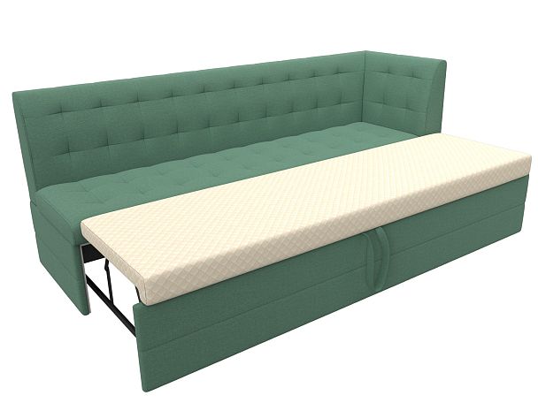 Диван кухонный Бриз с углом справа Рогожка зеленый - Вид 7