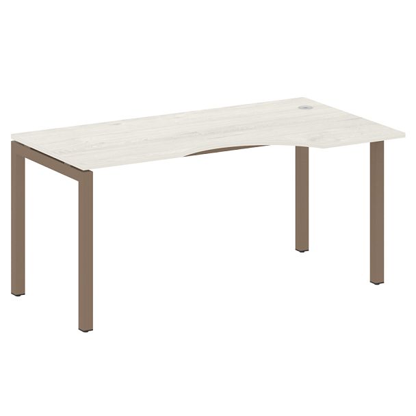 Metal System Quattro Стол криволинейный правый на П-образном м/к 50БП.СА-1 (R) Дуб наварра/Мокко металл 1600*900*750 - Вид 1