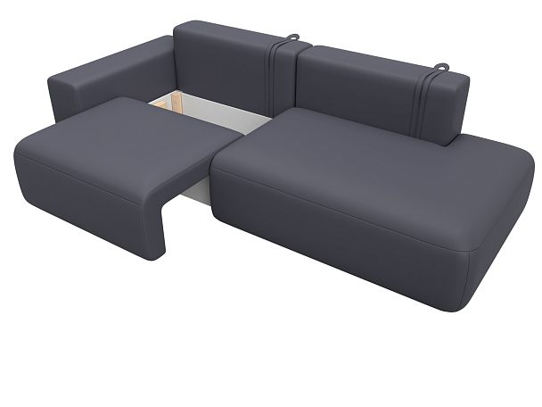 Диван прямой Лига-036 НПБ Модерн подлокотник слева Экокожа серый - Вид 7