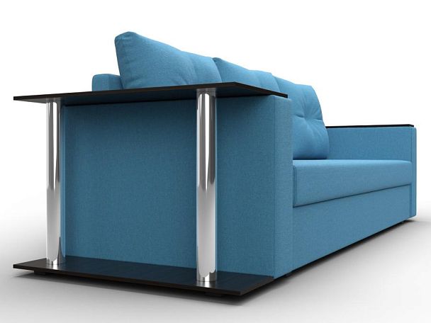 Диван прямой Атланта Лайт со столом слева Рогожка голубой - Вид 3