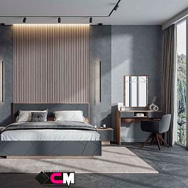 Даллас СТ 02 Стол макияжный (1,000х0,798х0,402) дуб каньон/МДФ софт графит - Фото предпросмотра