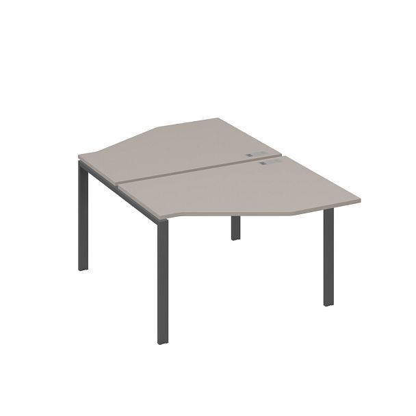 Рабочая станция опоры UNO со столами Техно (2х120) A4 А4 Б1 186 БП мокко премиум / металлокаркас антрацит - Вид 1