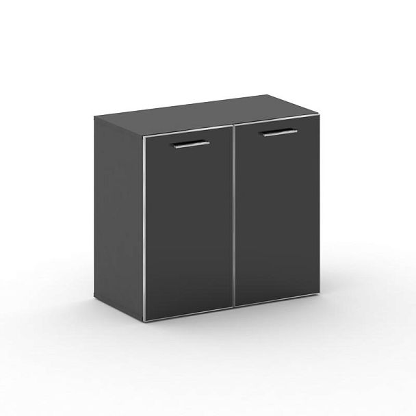 Cross Шкаф широкий низкий CR.ST-302 black Базальт UM/Лакобель Черный 896*460*807 - Вид 1