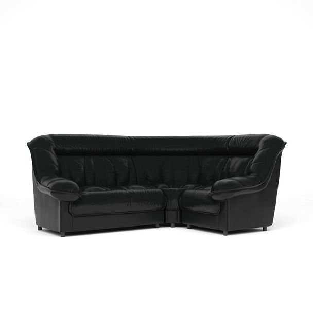 Диван угловой 2У1 Эдельвейс Ed/2y1 экокожа черная CN1114 - Вид 1