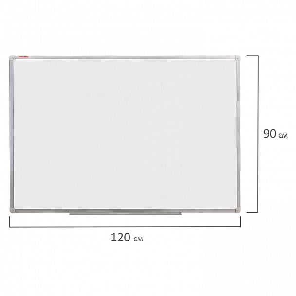 Доска магнитно-маркерная 90х120 см, алюминиевая рамка, ГАРАНТИЯ 10 ЛЕТ, РОССИЯ, BRAUBERG Стандарт, 235522 - Вид 11