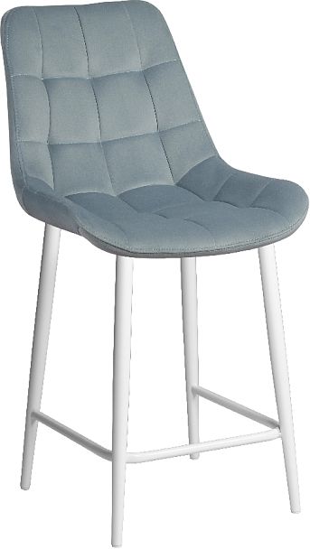 Полубарный поворотный стул Эйден, Confetti dusty blue/белый - Вид 4