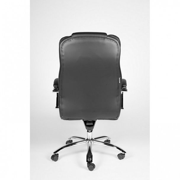 Кресло Верса / (black) сталь + хром / черная экокожа - Вид 6