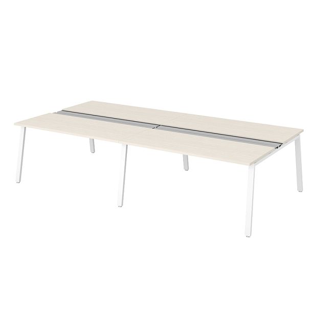 Рабочая станция на металлокаркасе с щетками "Столы для персонала"  ПК-ТНП-СР320Х160Н4/МКА/БЭ/КК-В2-876 дуб альпийский - Вид 1