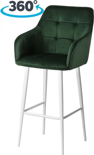 Комплект барных поворотных кресел Мони К, Confetti deep forest/белый, 2 шт. - Вид 1