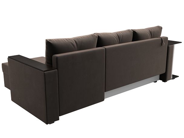 Угловой диван Атланта Лайт правый (полностью велюр коричневый) - Вид 5