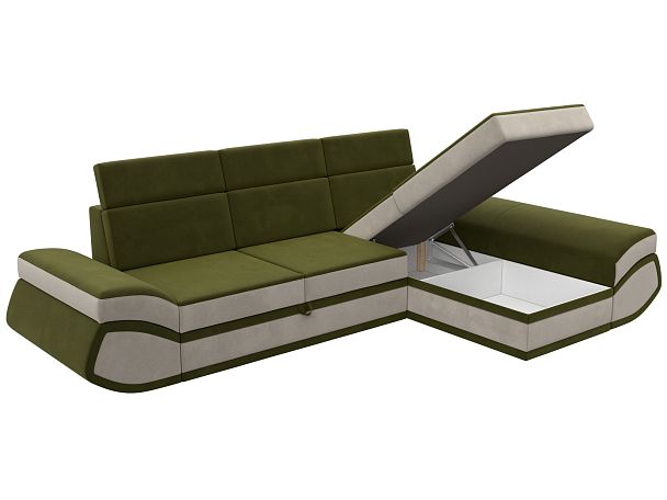 Диван угловой Лига-032 правый угол Микровельвет зеленый - Вид 8