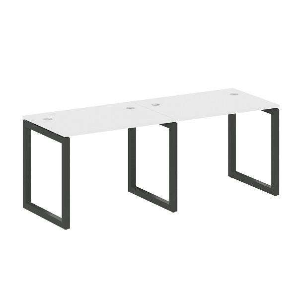 Metal System Quattro Р. ст. на 2 раб. места на О-образном м/к 50БО.СМ-2.1 Белый/Антрацит металл 2000*720*750 - Вид 1
