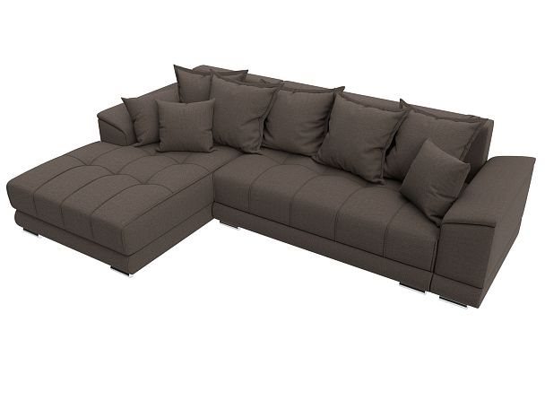Диван угловой НордСтар левый угол Рогожка коричневый - Вид 5