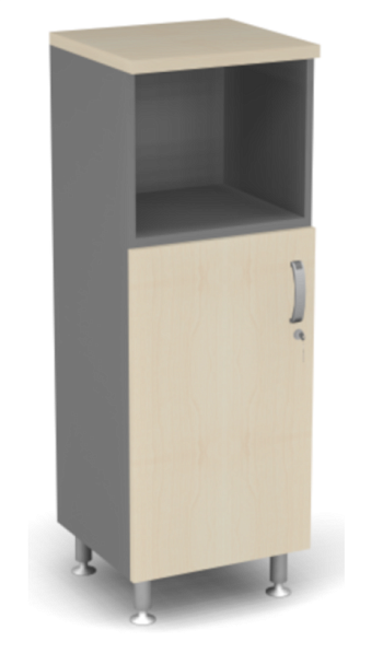 Стеллаж полуоткрытый L,R Берлин Береза Майнау/Серый ШК3-45(L/R) - Вид 2