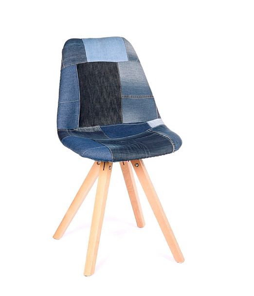 Стул / Лестер джинс /K-1199F-12 jeans/ накидка джинс / ножки бук "Стулья для обеденной зоны"  ТК-001035000567синий - Вид 1