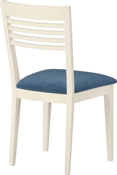 Комплект деревянных стульев с мягким сиденьем Ноэль Слоновая кость/Синий велюр, 4 шт. - Вид 3