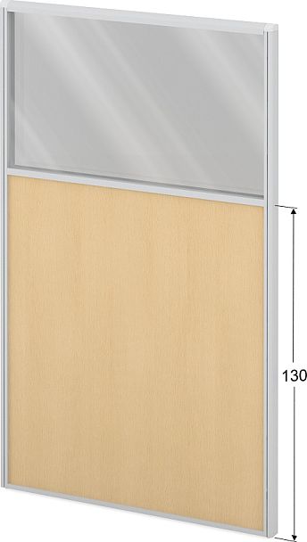 Модуль комбинированный "Мобильные офисные перегородки «Логика»"  ПК-ЛГ-МДК200х120/130С/Д-В1-300 бук натуральный - Вид 1