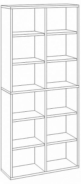 Шкаф книжный Домино СУ(ш2в2)+4ФГ Шамони - Вид 2